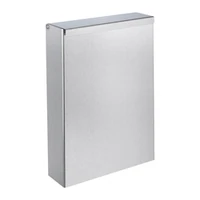 Photo of DELABIE wall-mounted rectangular 4.5L waste bin, with lid, satin stainless steel