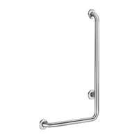 Photo of DELABIE L-shaped shower grab bar, left, for people with disabilities, Ø32, height 750mm, satin stainless steel