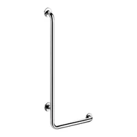 Photo of DELABIE L-shaped shower grab bar, right, for people with disabilities, Ø32, height 1150mm, bright stainless steel