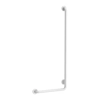 Foto af L-formet brusestøttegreb DELABIE for handicappede, Ø32, højde 1245 mm, antibakteriel nylon, hvid