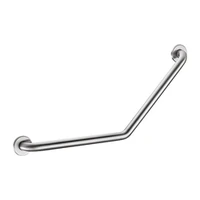 Foto af 135° vinkelstøttegreb DELABIE for handicappede, Ø32, 400 × 400 mm, 2 punkter, satin rustfri stål