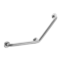Foto af 135° vinkelstøttegreb DELABIE for handicappede, Ø32, 400 × 400 mm, 3 punkter, satin rustfri stål