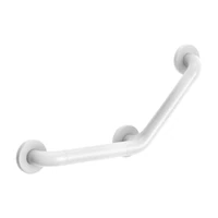 Foto af 135° vinkelstøttegreb DELABIE for handicappede, Ø32, 220 × 220 mm, 3 punkter, antibakteriel nylon, hvid