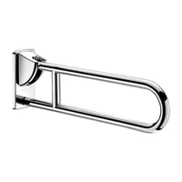 Foto af Vipbart buet støttegreb DELABIE for handicappede, Ø32, længde 650 mm, blank rustfri stål