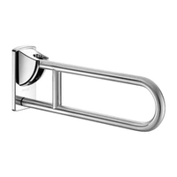 Foto af Vipbart buet støttegreb DELABIE for handicappede, Ø32, længde 650 mm, satin rustfri stål