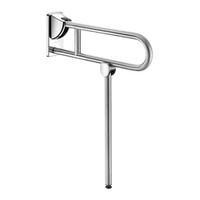 Foto af Vipbart buet støttegreb med støtteben DELABIE for handicappede, Ø32, længde 650 mm, satin rustfri stål