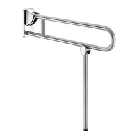 Foto af Vipbart buet støttegreb med støtteben DELABIE for handicappede, Ø32, længde 850 mm, satin rustfri stål