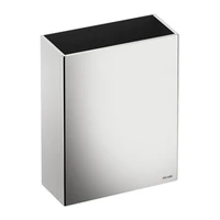 Photo of DELABIE wall-mounted rectangular 25L waste bin, without lid, bright stainless steel