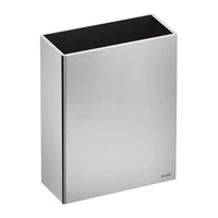 Photo of DELABIE wall-mounted rectangular 25L waste bin, without lid, satin stainless steel