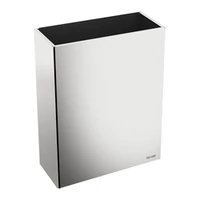 Photo of DELABIE wall-mounted rectangular 38L waste bin, without lid, bright stainless steel