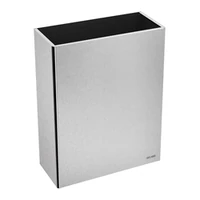Photo of DELABIE wall-mounted rectangular 38L waste bin, without lid, satin stainless steel