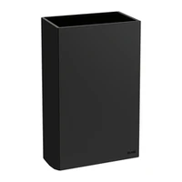 Photo of DELABIE wall-mounted rectangular 20L waste bin, without lid, matte black stainless steel