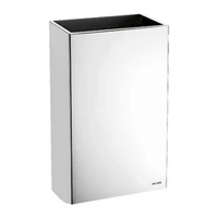 Photo of DELABIE wall-mounted rectangular 20L waste bin, without lid, bright stainless steel