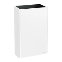 Photo of DELABIE wall-mounted rectangular 20L waste bin, without lid, white epoxy stainless steel