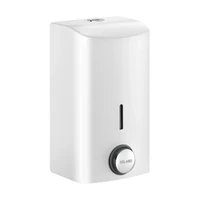 Foto di Distributore di sapone liquido a parete 500 ml, DELABIE, inox epossidico bianco