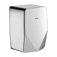 Foto de Secador de mãos DELABIE HIGHFLOW Compact, automático, com sopro potente, inox acetinado