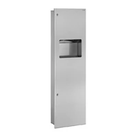 Photo of DELABIE recessed module with paper towel dispenser and 30L waste bin, satin stainless steel
