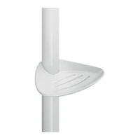 Foto de Jabonera DELABIE Be-Line® en soporte deslizante, montada en barra de ducha, blanco mate
