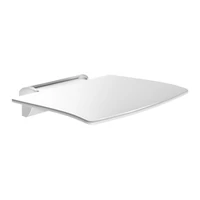 Photo of DELABIE Be-Line® lift-up and removable shower seat, for people with disabilities, matte white aluminium fixing