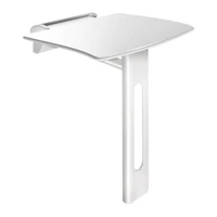 Photo of DELABIE Be-Line® lift-up and removable shower seat with leg, for people with disabilities, matte white finish