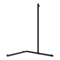 Foto af Hjørne brusestøttegreb DELABIE Be-Line® med glidende lodret stang, for handicappede, matsort epoxy aluminium