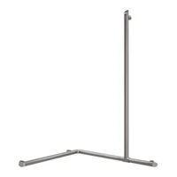 Foto af Hjørne brusestøttegreb DELABIE Be-Line® med glidende lodret stang, for handicappede, antracit metallisk epoxy aluminium