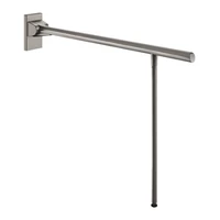 Foto av Uppfällbart stödhandtag med stödben DELABIE Be-Line®, för personer med funktionsnedsättning, Ø42, längd 850 mm, antracitmetallic epoxylackerad aluminium