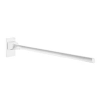 Foto av Uppfällbart stödhandtag DELABIE Be-Line®, för personer med funktionsnedsättning, Ø42, längd 850 mm, matt vit epoxylackerad aluminium