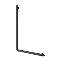 Foto av L-format duschhandtag DELABIE Be-Line®, för personer med funktionsnedsättning, Ø35, höjd 750 mm, mattsvart epoxylackerad aluminium