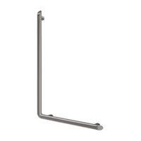 Foto av L-format duschhandtag DELABIE Be-Line®, för personer med funktionsnedsättning, Ø35, höjd 750 mm, antracitmetallic epoxylackerad aluminium