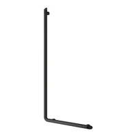 Foto av L-format duschhandtag DELABIE Be-Line®, för personer med funktionsnedsättning, Ø35, höjd 1130 mm, mattsvart epoxylackerad aluminium
