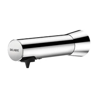 Foto di Distributore elettronico di sapone liquido o schiuma a muro DELABIE BINOPTIC TC, alimentazione di rete 230/6 V con trasformatore, inox cromato