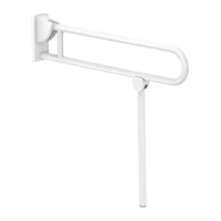 Foto af Vipbart buet støttegreb med støtteben DELABIE, for handicappede, Ø32, længde 850 mm, antibakteriel hvid nylon