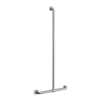 Foto af T-formet brusestøttegreb DELABIE, med glidende lodret stang, for handicappede, Ø32, højde 1150 mm, satin rustfri stål