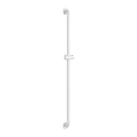 Foto af Lige brusestøttegreb med glider DELABIE, for handicappede, Ø32, højde 1150 mm, antibakteriel hvid nylon