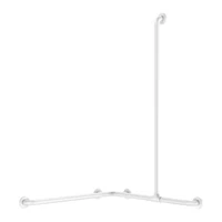 Foto av Hörnduschhandtag DELABIE, med skjutbar vertikal stång, för personer med funktionsnedsättning, höjd 1150 mm, vit antibakteriell nylon