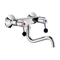 Foto av Veggmontert to-hulls batteri DELABIE, 60 L/min, svingbar nedre tut lengde 200 mm