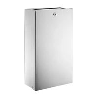 Photo of DELABIE 16L wall-mounted waste bin, with flap and lock, bright stainless steel