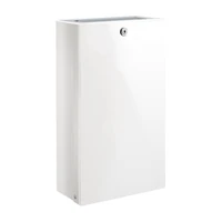 Photo of DELABIE 16L wall-mounted waste bin, with flap and lock, white epoxy finish