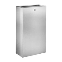 Photo of DELABIE 16L wall-mounted waste bin, with flap and lock, satin stainless steel