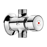 Photo of DELABIE TEMPOSTOP surface-mounted time flow shower valve, M1/2", straight in-line inlet, 15 sec flow