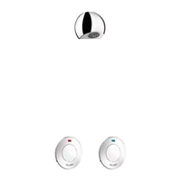 Photo of DELABIE TEMPOSTOP TC wall-mounted time flow shower set, with ROUND shower head and two push-buttons, M1/2", 15 sec flow, with anti-blocking AB