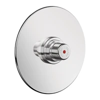 Photo of DELABIE TEMPOSTOP concealed time flow shower valve, 1/2", 30 sec flow, with Ø130mm stainless steel rose
