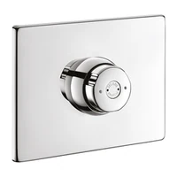 Photo of DELABIE TEMPOSTOP concealed time flow shower valve, 30 sec flow, with stopcock, 160 x 220mm stainless steel plate and chrome Bayblend® push-button