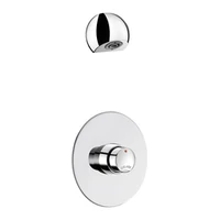 Photo of DELABIE TEMPOSOFT 2 concealed time flow shower set, 1/2", 30 sec flow, with Ø130mm stainless steel rose, with ROUND shower head