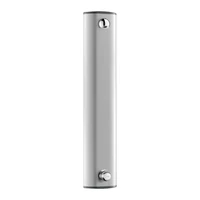 Photo of DELABIE TEMPOMIX time flow shower panel, top inlet M1/2", with stopcocks, 30 sec flow, ROUND shower head, with knob-pushbutton, aluminium