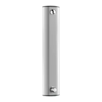 Photo of DELABIE TEMPOMIX time flow shower panel, concealed M1/2" hose supply, 30 sec flow, ROUND shower head, with knob-pushbutton, aluminium