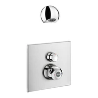 Photo of Sprchový set DELABIE s podomítkovou časovou termostatickou baterií SECURITHERM, uzavírací ventily Z1/2″, doba výtoku 30 s, s deskou 195 × 220 mm, s hlavicí ROUND