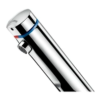 Image de Mitigeur temporisé sur plage DELABIE TEMPOMIX 3 pour lavabo, F3/8″, sans robinets d'arrêt, écoulement 7 s, avec bouton-poussoir/manette