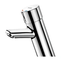 Image de Mitigeur temporisé sur plage DELABIE TEMPOMIX pour lavabo, F3/8″, sans robinets d'arrêt, écoulement 7 s, avec bouton-poussoir/manette